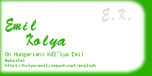 emil kolya business card