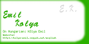 emil kolya business card
